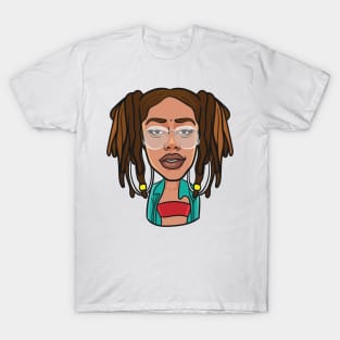 Sexy Crazy Cool Black Woman with Dreadlocks T-Shirt